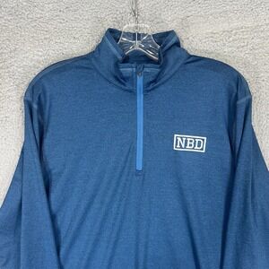 Barstool Sports Sweater Mens Large Blue 1/4 Zip No Big Deal Performance Pullover